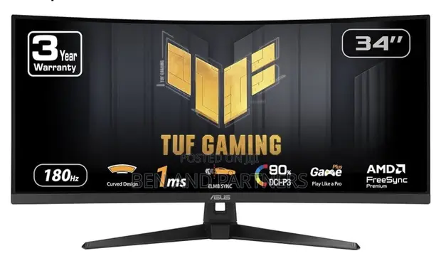ASUS TUF 34" WQHD 180Hz 1ms HDR Curved Gaming Monitor - 1