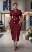Zars Women's Official Wear - Brown Pencil Dress - 3
