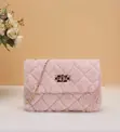 Women's Pink Faux Fur Crossbody Bag - 1