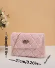 Women's Pink Faux Fur Crossbody Bag - 2