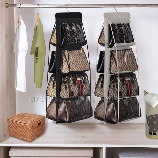 Transparent Hanging Purse Organizer With Hook - 1