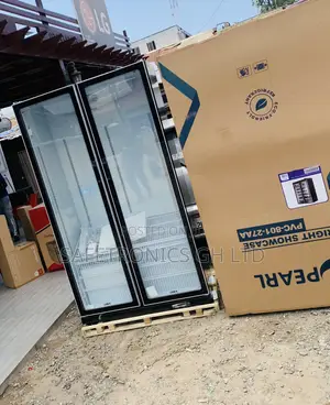 New Pearl PVC-801-27AA 690L Double Door Glass Display Fridge