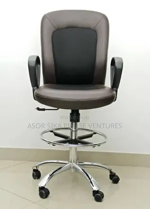 Black Leather Counter Chair