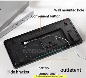 RGB Digital Wall Clock with Remote Control
