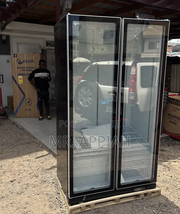 Pearl PVC-801-27AA Double Door Display Refrigerator (Black) - 1