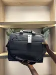 Laptop Bag - Genuine Leather, Gray - 1