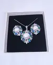Zirconia Rounded Pearl Necklace and Earring Set - 1
