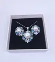 Zirconia Rounded Pearl Necklace and Earring Set - 2