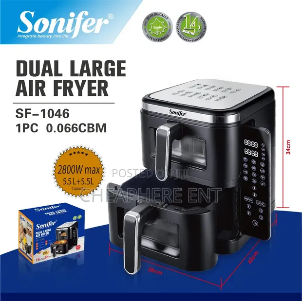 Sonifer Dual Large Air Fryer SF-1046 - 1