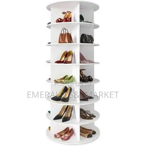 8 Tier Rotating Shoe/Bag Rack - White