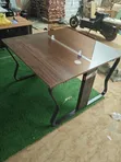 Discovery Office Table - Black Leg, Brown Surface - 2