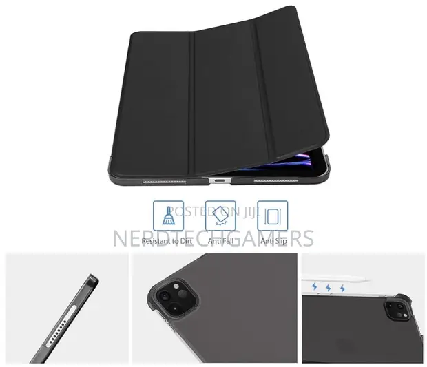 ProCase iPad Pro 11" (2022) Slim Tri-Fold Stand Case - Black - 1