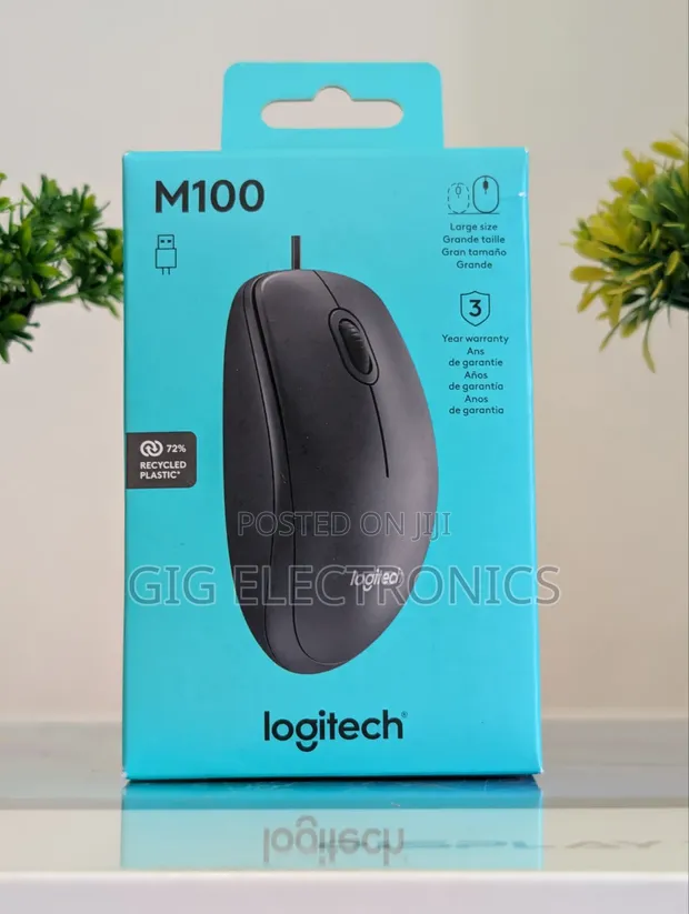 Logitech M100 Mouse - Black - 1