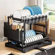 Dish Drying Rack with Drainboard - 2 Tiers - 2