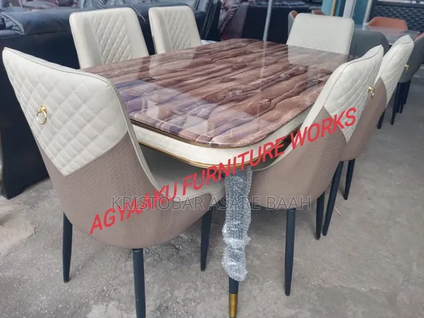 Beautiful Marble Dining Table with Quality Chairs - 1
