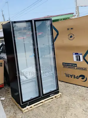 Pearl PVC-801-27AA 690L Double-Door Glass Display Fridge