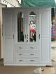 Modern 4-Door White Wardrobe with Drawers - 2