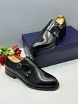 Double Monk Strap Formal Shoes - Black Leather - 1