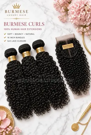 Burmese Curls - 16" 3 Bundles + 16" 5x5 Closure
