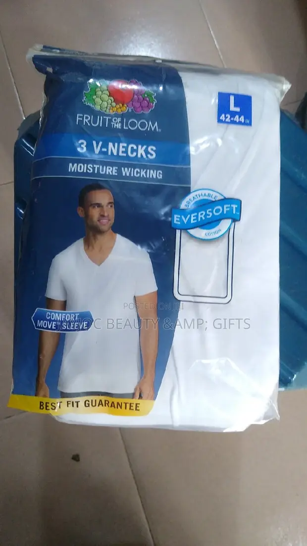 Fruit of the Loom Cotton V-Neck T-Shirt - 1