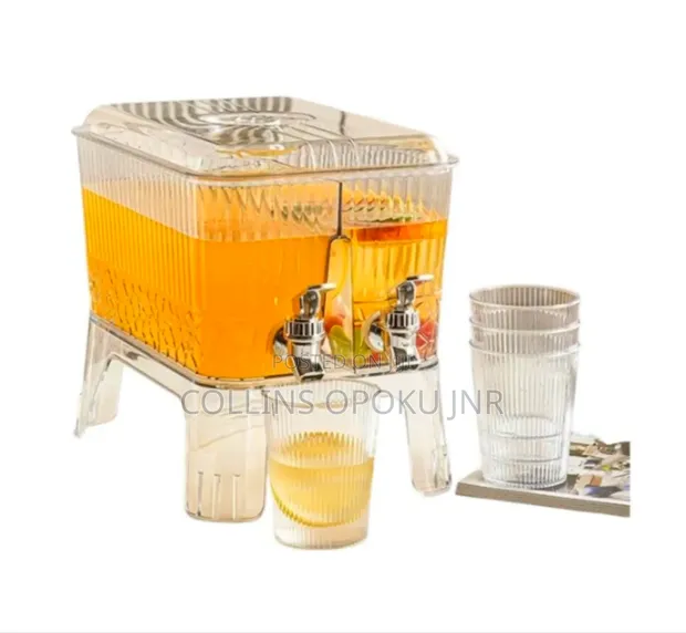 5.5L Double Beverage Dispenser with Tap & Cups - 1