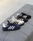 Adidas Samba Sneakers - White Leather & Brown Stripes - 2