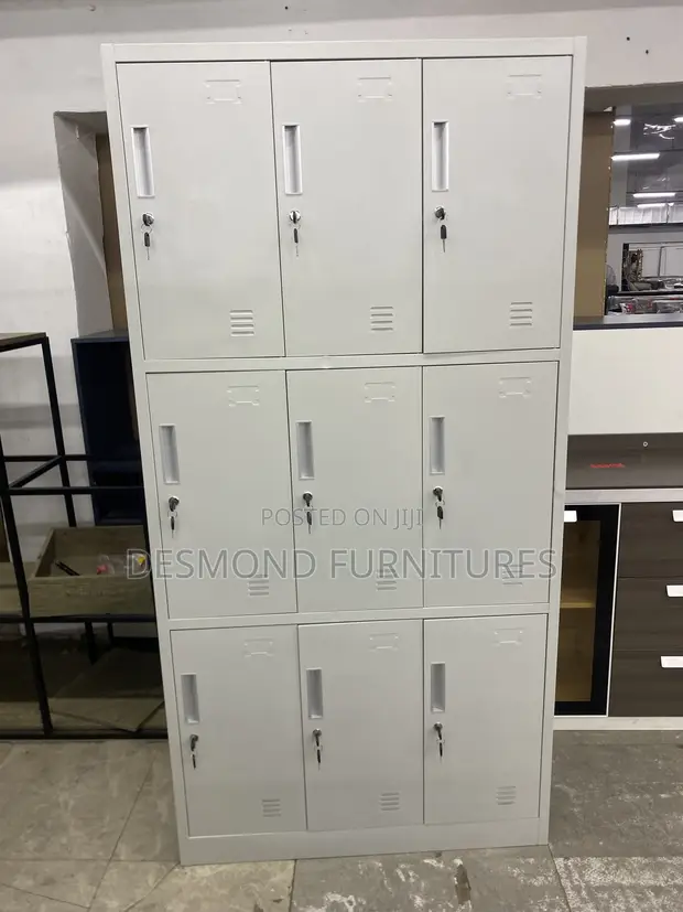 Office Cabinet with 9 Lockers - 1