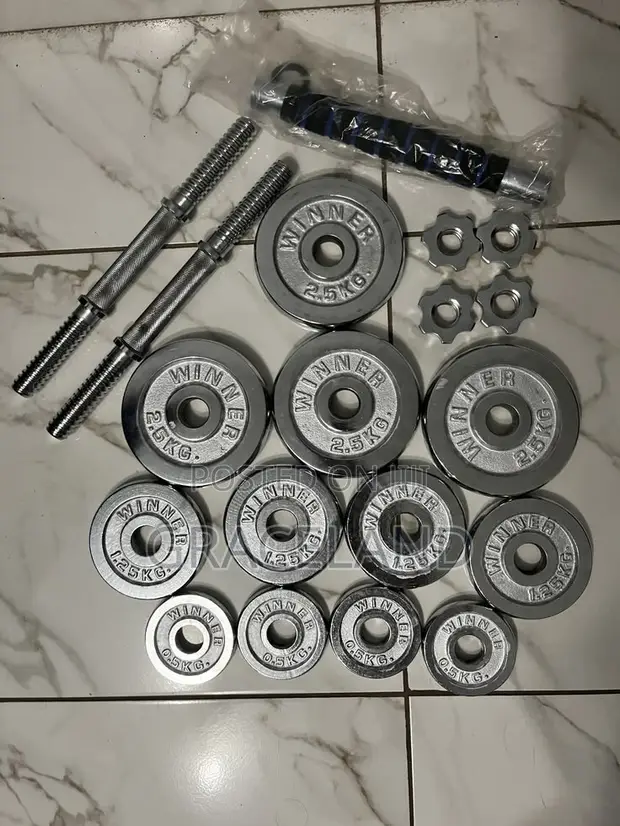Artzt Vitality 50kg Chrome Dumbbell & Barbell Set - 1