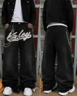 Men's Light-Wash Wide-Leg Baggy Denim Jeans - 5