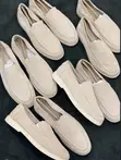Loro Piana Suede Slip-on Loafers - Light Beige/Sand - 1