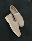 Loro Piana Suede Slip-on Loafers - Light Beige/Sand - 2