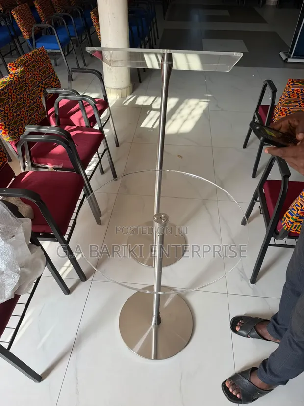Original Stainless Steel Acrylic Pulpit Lectern - 1