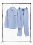 Men's Linen Long Sleeve Top and Trousers Co-Ord Set - 4
