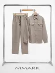 Men's Linen Long Sleeve Top and Trousers Co-Ord Set - 5