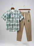 Men's Short-Sleeve Shirt and Matching Long Pants Co-Ord Set - 3