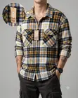 Men's Plaid Flannel Double-Pocket Long-Sleeve Shirt - 1