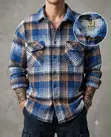 Men's Plaid Flannel Double-Pocket Long-Sleeve Shirt - 2