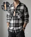 Men's Plaid Flannel Double-Pocket Long-Sleeve Shirt - 3
