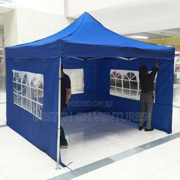 Brand New Foldable Tent with Side Covers and Window - 1