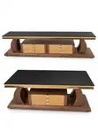 Wooster Center Table and TV Stand - Gold Glass - 1