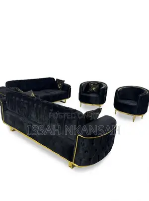 Modern Blue Fabric Sofa Chairs Set - Brand New