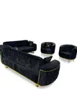 Modern Blue Fabric Sofa Chairs Set - Brand New - 1