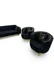 Modern Blue Fabric Sofa Chairs Set - Brand New - 3
