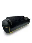Modern Blue Fabric Sofa Chairs Set - Brand New - 5