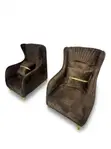Brown Fabric Sofa Chair - 3