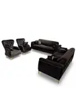 Brown Fabric Sofa Chair - 4