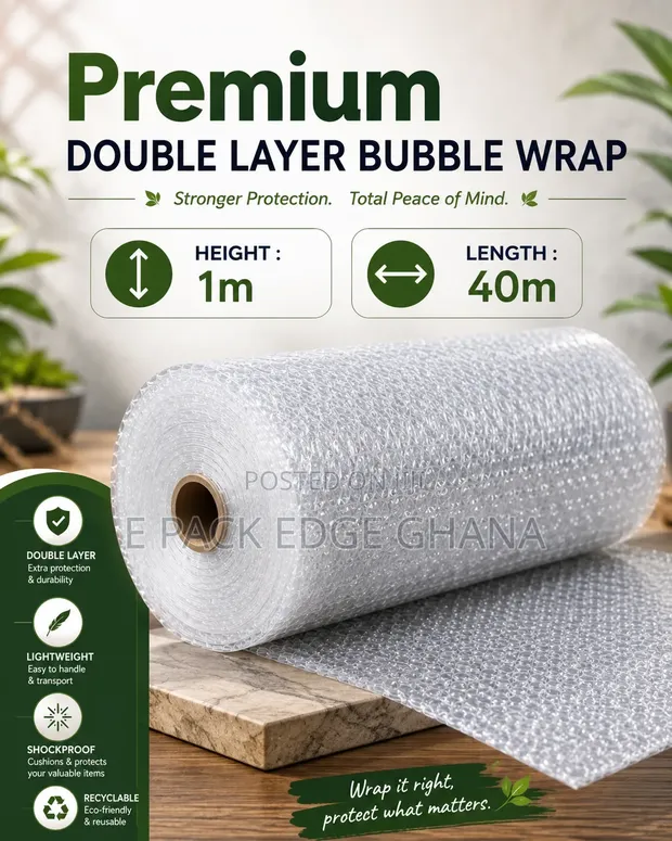 Premium Double Layer Bubble Wrap - 50cm x 40m - 1