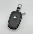 Black Pebbled Leather Zipper Car Key Pouch - 2