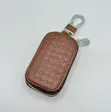 Black Pebbled Leather Zipper Car Key Pouch - 3