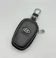 Black Pebbled Leather Zipper Car Key Pouch - 4